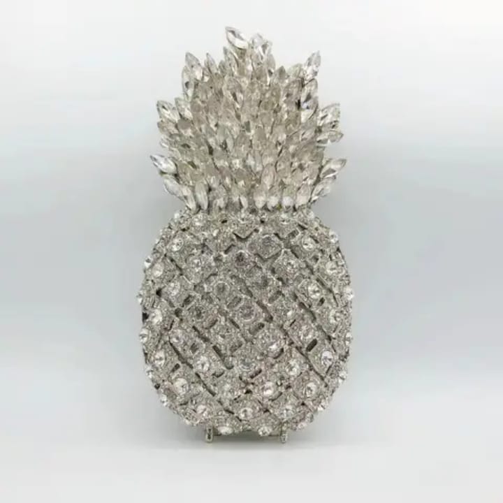 diamond designer pineapple purse luxury crystal party wedding women's clutch evening banquet full rhinestone night out bag