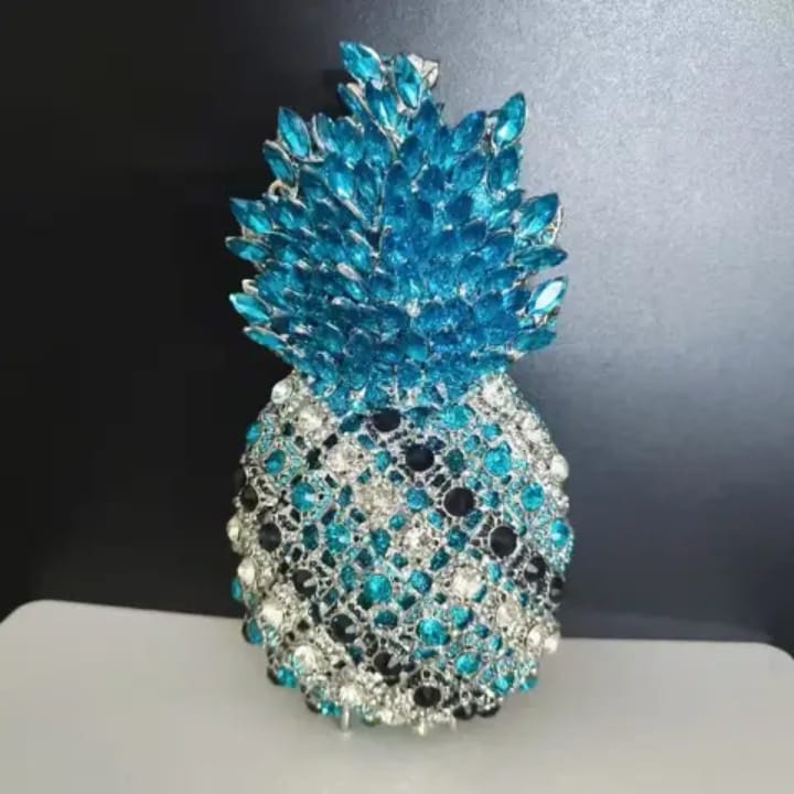 diamond designer pineapple purse luxury crystal party wedding women's clutch evening banquet full rhinestone night out bag