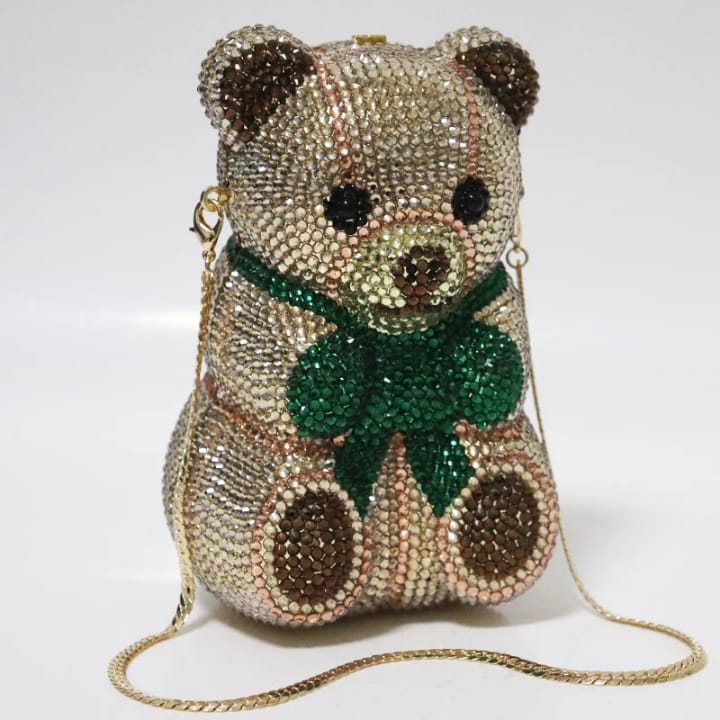 luxury lady trending classy elegant collection artin spired bag crystal party purse bear clutch pouch