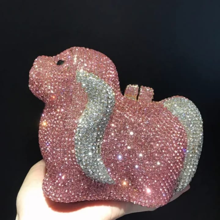 metal hollow animal diamond purse luxury crystal bag women's rhinestone clutch evening bag handbag (copy)