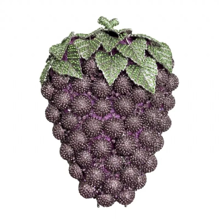 amiqi mry10 ladies evening party clutch luxury wedding fruit grape crystal rhinestone evening bag