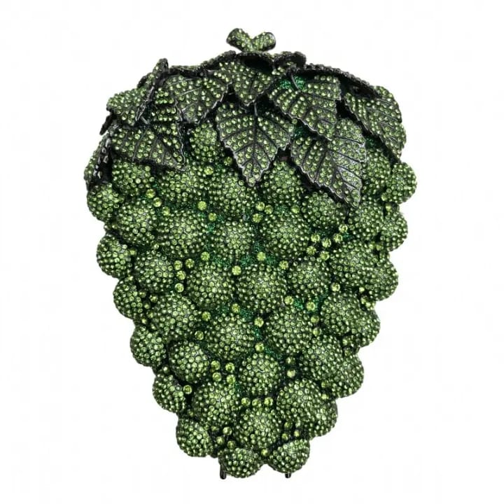 amiqi mry10 ladies evening party clutch luxury wedding fruit grape crystal rhinestone evening bag