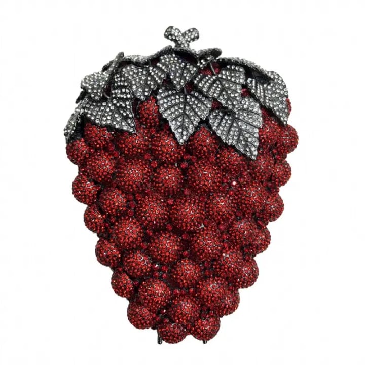 amiqi mry10 ladies evening party clutch luxury wedding fruit grape crystal rhinestone evening bag