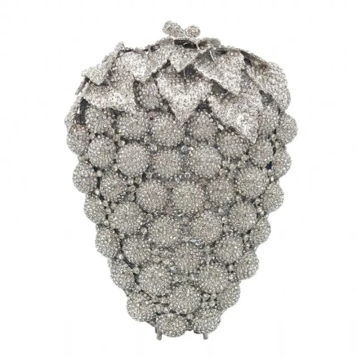 amiqi mry10 ladies evening party clutch luxury wedding fruit grape crystal rhinestone evening bag