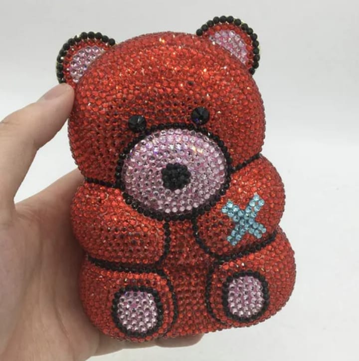 high end luxury pumpkin shape purse candy pattern crystal evening clutch handbag for wedding parties rhinestone bag (copy)