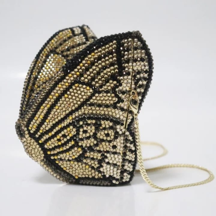 luxury butterfly shaped blue diamond evening bag for women crystal clutch purse fashionable