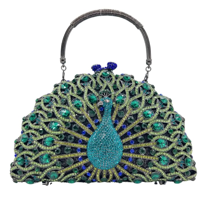 shipping cost to be negotiated peacock rhinestone clutch bag hollow diamond dinner bag banquet stone handbag crystal party wedding evening bag women's purse