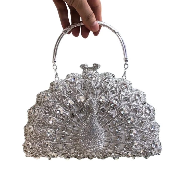 shipping cost to be negotiated peacock rhinestone clutch bag hollow diamond dinner bag banquet stone handbag crystal party wedding evening bag women's purse