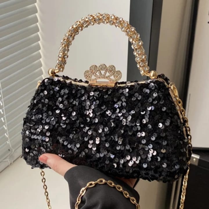 high quality sequin crystal bag shimmering temperament dinner tote stylish crossbody bag