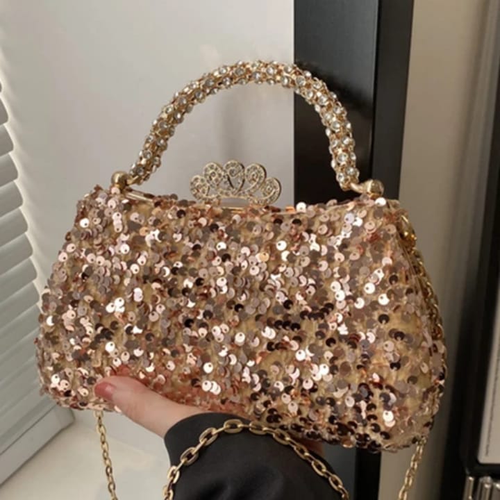 high quality sequin crystal bag shimmering temperament dinner tote stylish crossbody bag