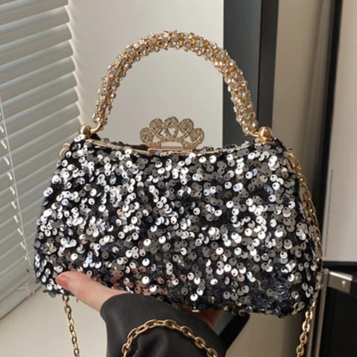 high quality sequin crystal bag shimmering temperament dinner tote stylish crossbody bag