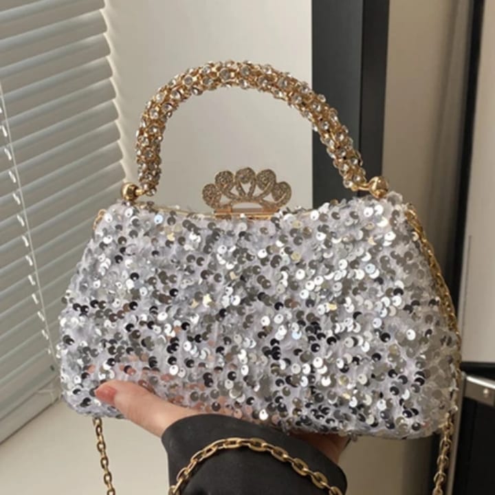 high quality sequin crystal bag shimmering temperament dinner tote stylish crossbody bag
