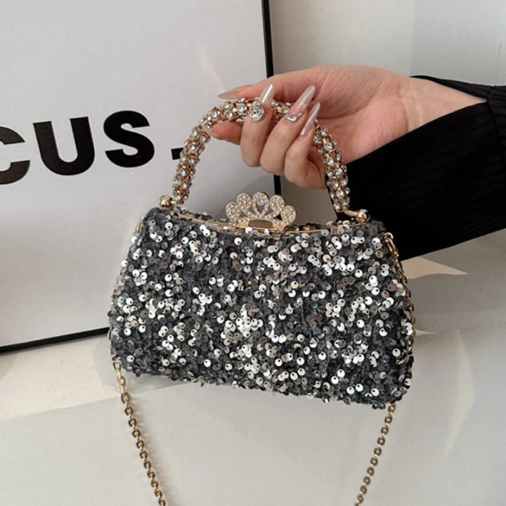 high quality sequin crystal bag shimmering temperament dinner tote stylish crossbody bag
