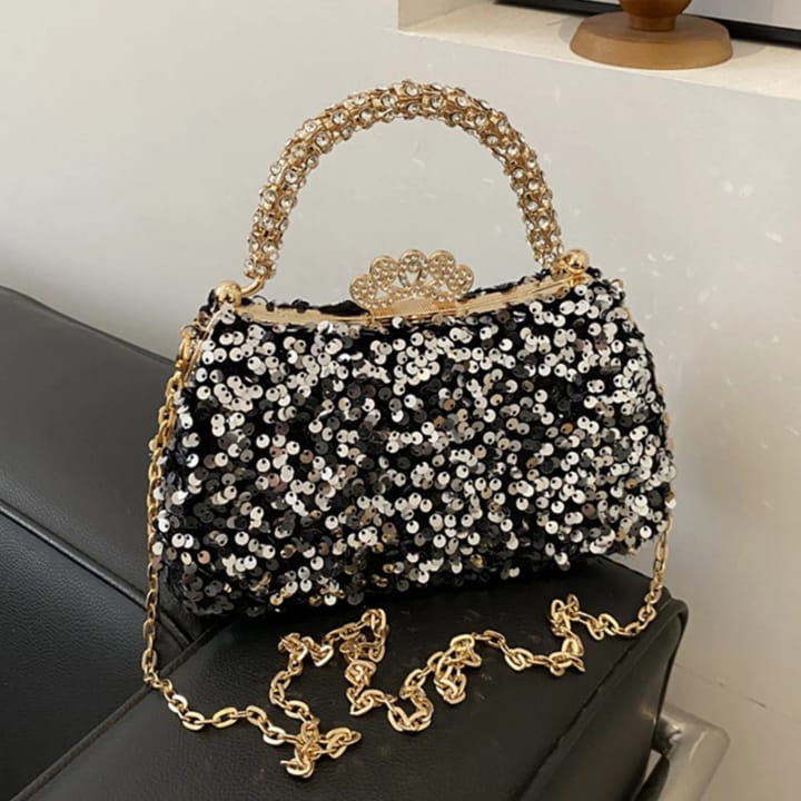 high quality sequin crystal bag shimmering temperament dinner tote stylish crossbody bag